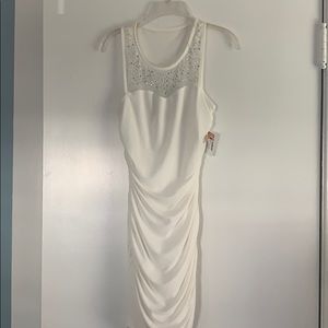 BRAND NEW white bodycon semi formal dress